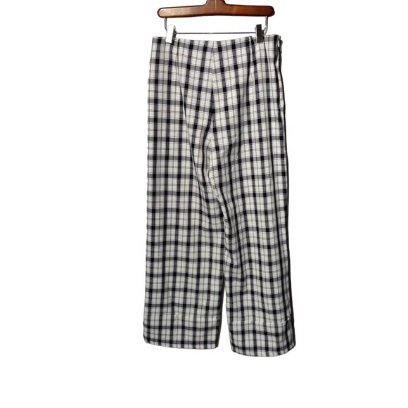 Princess Polly Women's Sz 10 Euros Black and White Plaid Wide Leg Trouser Pants - Picture 7 of 7